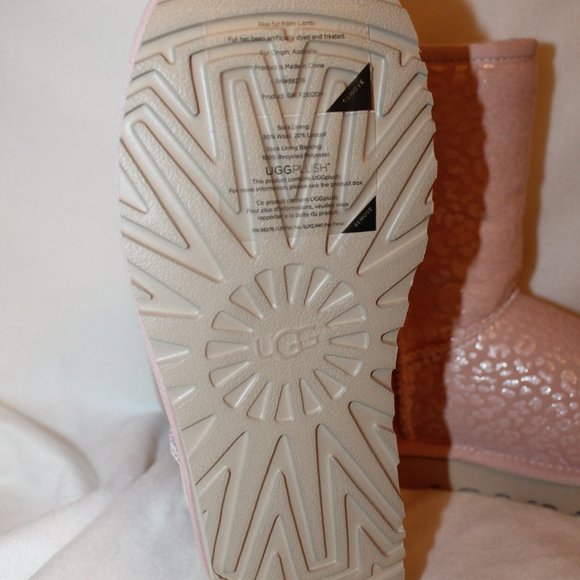 NIB UGG WOMENS CLASSIC SHORT LEOPARD METALLIC BOOT - Picture 9 of 11